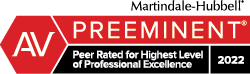 Martindale-Hubbell | AV | Preeminent Peer Rated for Highest Level of Professional Excellence | 2022
